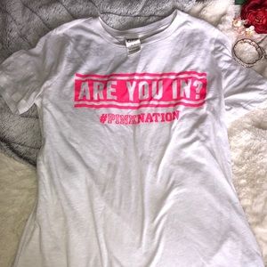 VS PINK t-shirt “ARE YOU IN? - PINK NATION”